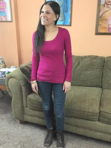 Tattooed Indian MILF in Jeans Gives a Blowjob and Takes a Cumshot