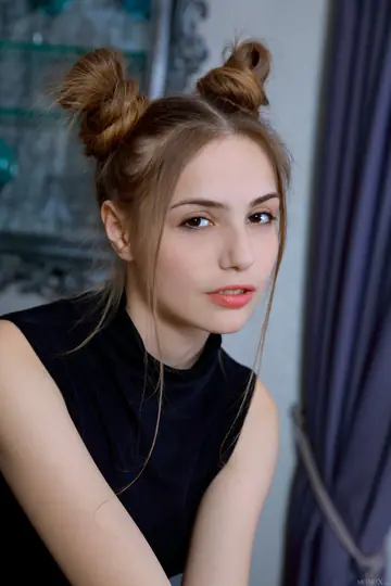 Tall Skinny Ukrainian in a Skirt and High Heels Spreads Her Shaved Pussy