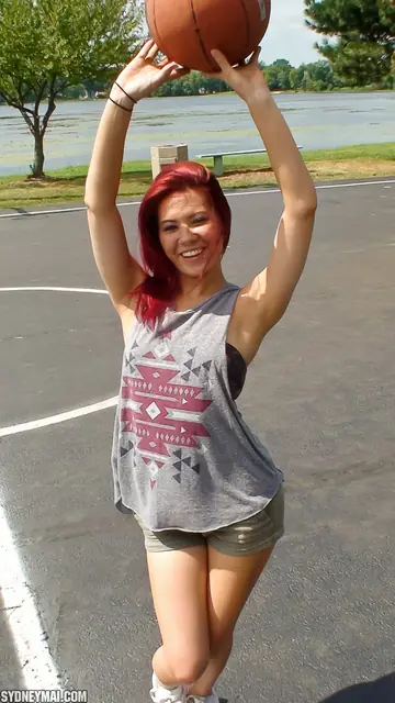 Sydney Mai – Thick Japanese Woman in Lingerie and Shorts Spreads After Basketball