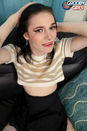 Brunette Trans Woman Shows Her Feet and Toys Herself