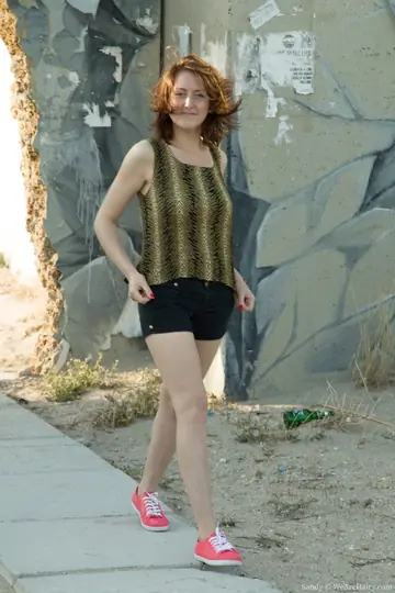 Busty Amateur Strips and Spreads Her Hairy Pussy Outdoors