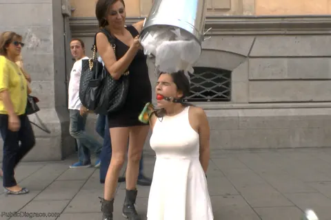 Chiara Diletto: Spanish Brunettes in Skirts Bound and Exposed in Public – photo 2 of 20