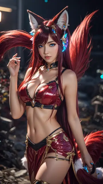 AI-Generated Busty Redhead Poses in Bikinis Outdoors