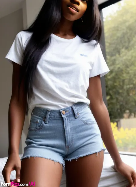 AI-Generated Ebony Woman Spreads Her Pussy – photo 1 of 10