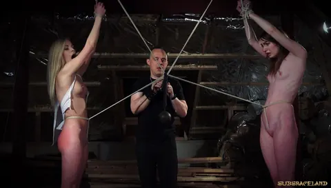 Candee Licious: Two Skinny Blondes in Bondage Spread for the Camera – photo 11 of 21
