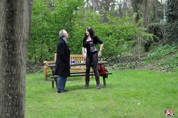 Carly G – European MILF Smokes and Shows Her Big Tits Outdoors