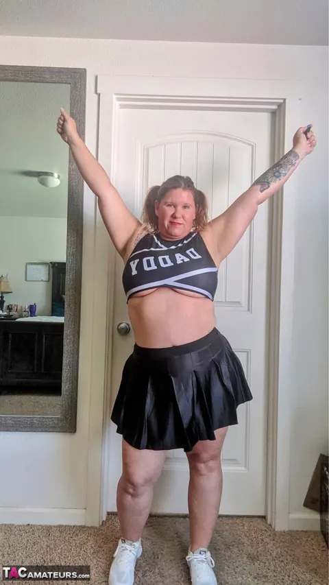 Busty Kris Ann: Mature Blonde BBW in Uniform Spreads Her Pussy for Partner – photo 3 of 16