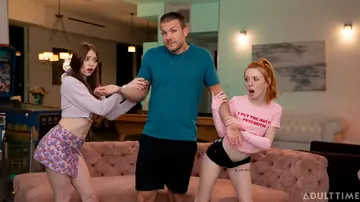 Madi Collins – Petite Redhead Joins a Threesome for Group Sex