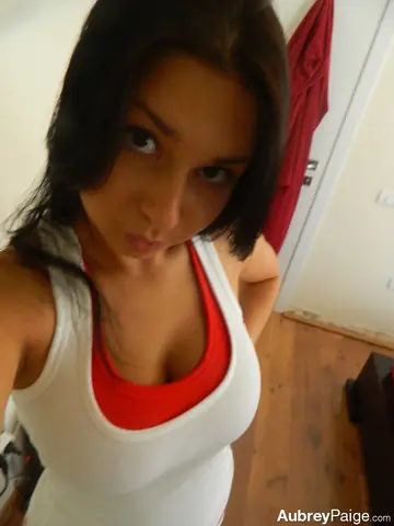 Amateur Brunette with Big Natural Tits Takes Nude Selfies on Her Phone