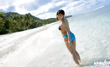 Aya Hirai – Thick Asian Babe Shows Her Big Tits and Ass in a Bikini on the Beach