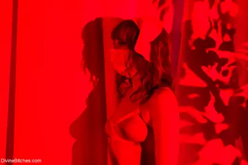 Maitresse Madeline Marlowe – Redhead in Lingerie and Panties Strokes Bound Partner to Cumshot