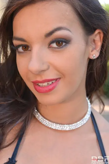 Petite Brunette with Big Tits Uses a Dildo Outdoors in a Bikini