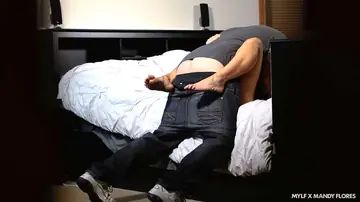 Thick Brunette MILF in a Skirt Gets Fucked for a Creampie