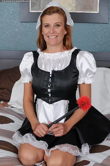 Anita Coxxx – Redhead MILF Strips Out of Her Maid Uniform and Spreads Her Pussy