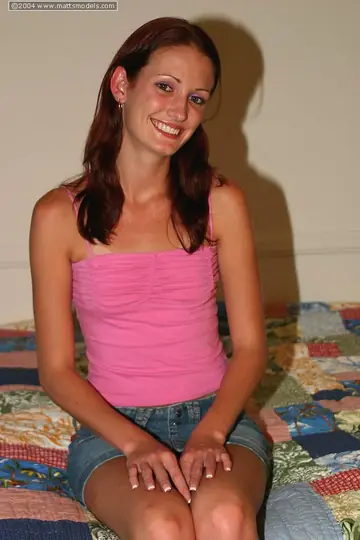Slim Brunette MILF Slides Thong Aside and Spreads