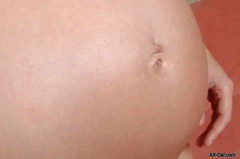 Pregnant Curly Blonde Amateur Pulls Panties Aside – photo 10 of 20