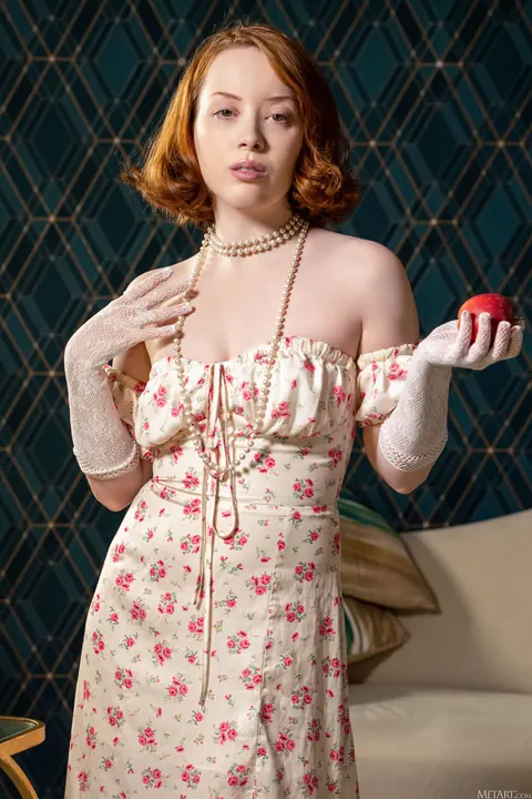 Lottie Magne: Redhead with Small Natural Tits Strips Nude – photo 1 of 21
