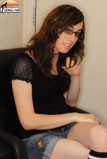 Slim Trans Woman Strips Out of Her Corset and Lingerie