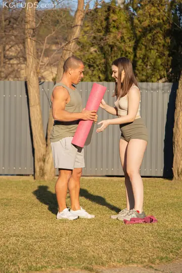 Pale European Brunette Rides Cock and Takes Cum in Mouth Outdoors