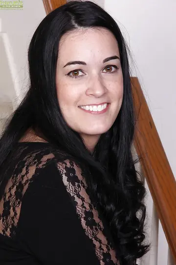 Nyla Parker – Thick Brunette MILF Strips Out of Her Lingerie and Spreads on the Stairs