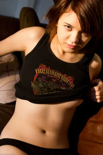 Lily Rei – Brunette with Small Natural Tits Poses Nude and Spreads Her Ass