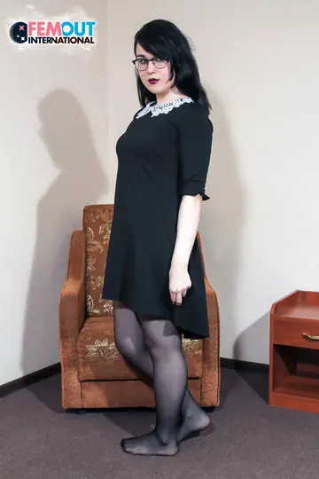 Brunette Trans Woman Poses Naked with a Rubber Toy