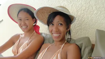 Slim Filipina Brunettes Share a Cock in POV Threesome