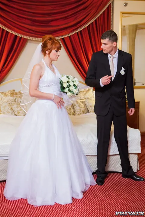 Lucy Bell: Czech Redhead Bride in Lingerie Takes Double Penetration – photo 21 of 21