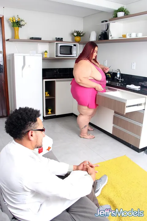Sammy Santos: Latina Redhead BBW Fucks Two Doctors in a Threesome – photo 6 of 21