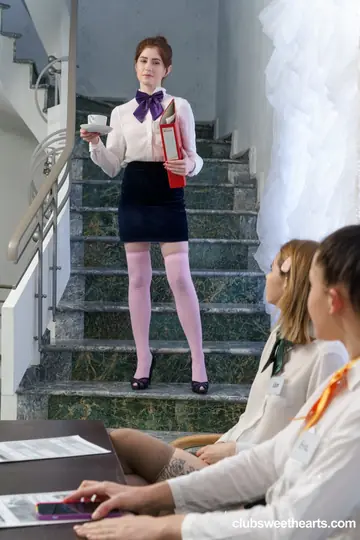 Polly White – Blonde and Brunette in Lingerie Have Office Lesbian Group Sex