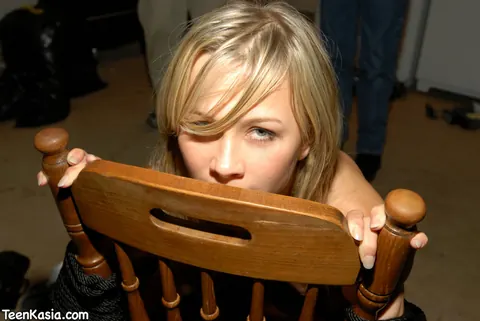 Thick Blonde Bound to a Chair Takes a Dildo and Gets Fucked – photo 3 of 12