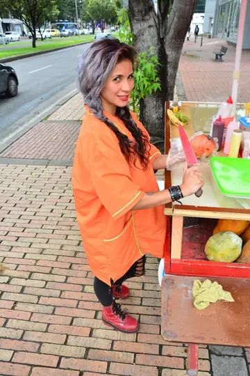 Colombian Brunette Teases Nude Outdoors with a Banana