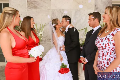 Nicole Aniston: Mature Blonde with Big Tits Joins a Wedding Threesome – photo 2 of 12