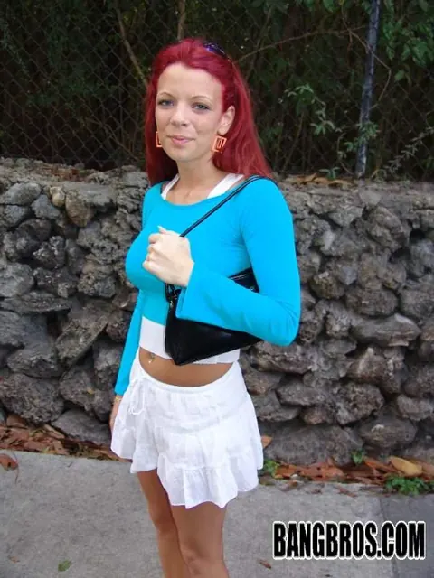 Redhead Strips and Gets Fucked Outdoors – photo 3 of 21