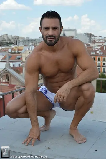 Two Men Kiss and Fuck on a Rooftop Balcony