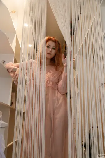 Heidi Romanova – Curly Redhead Spreads Her Pussy in a Sheer Dress