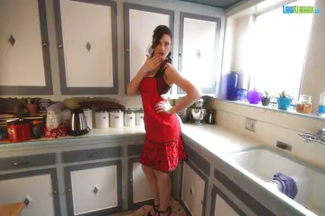 Lana Kendrick – Thick Brunette MILF Oils Her Big Natural Tits and Spreads in Lingerie