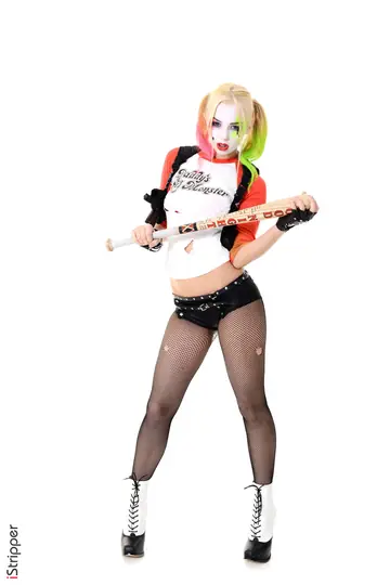 Busty Blonde Strips Out of Her Costume and Pantyhose to Use a Dildo