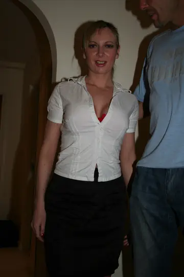 Busty Housewife Undresses for a Blowjob and Sex with Slim Lover