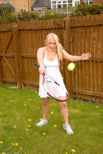 KAZ B – Petite Blonde MILF in Uniform Spreads Her Pussy Wide