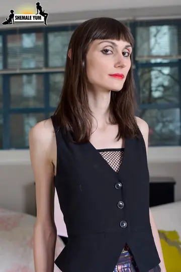 Slim Trans Woman Poses in Pantyhose and Panties
