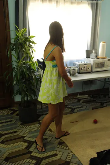 Sally Charles – PAWG Brunette in Shorts Strips and Shows Her Body