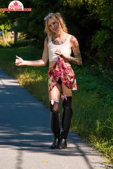 Canadian Trans Woman Poses Nude and Toys Outdoors
