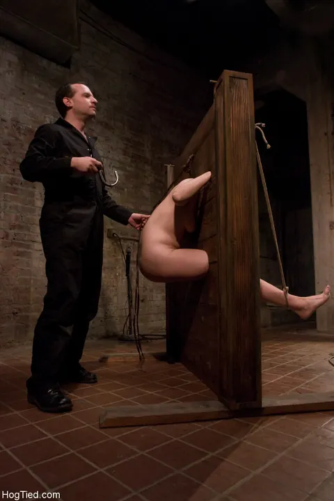 Brunette in Bondage Takes a Dildo from Behind – photo 8 of 20
