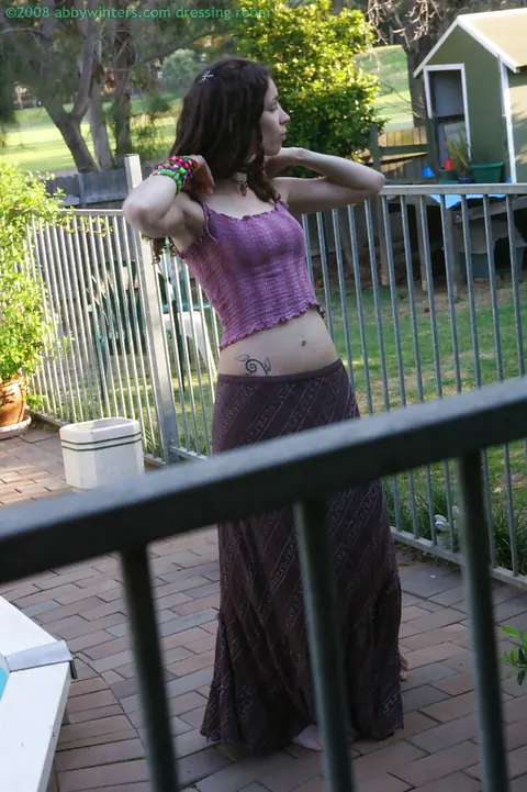 Brunette PAWG Masturbates in Lingerie Outdoors – photo 14 of 16
