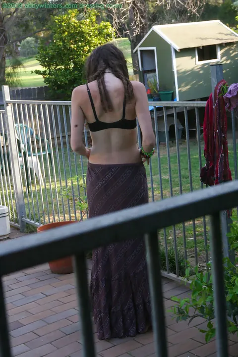 Brunette PAWG Masturbates in Lingerie Outdoors – photo 10 of 16