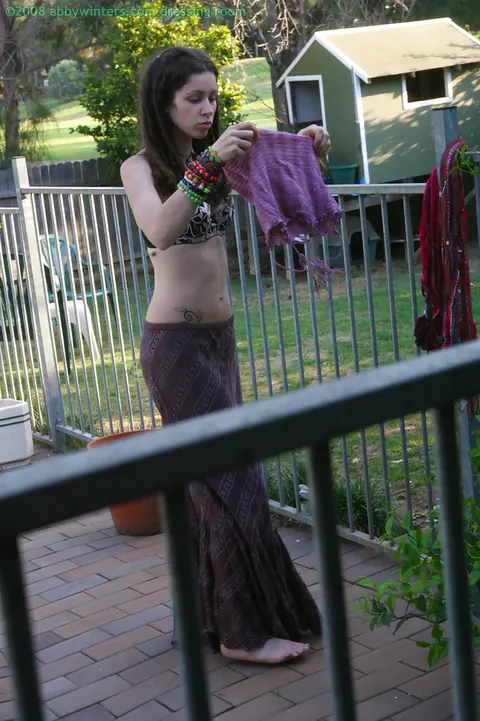 Brunette PAWG Masturbates in Lingerie Outdoors – photo 11 of 16