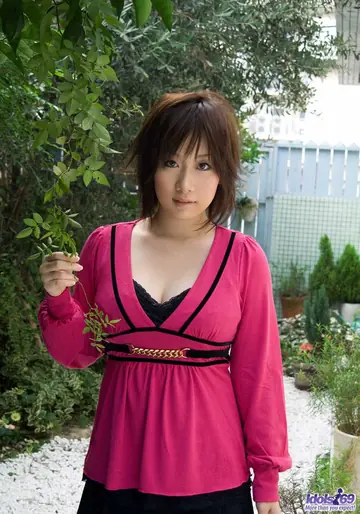 Hanano Nono – Busty Asian Woman Poses Nude in Heels Outdoors