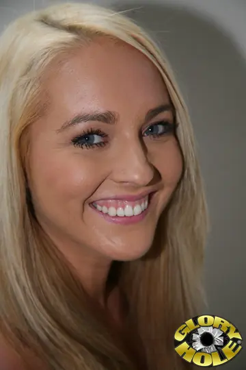 Ashley Stone – Blonde Kneels for Black Cock at the Bathroom Gloryhole