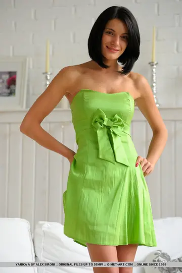 Busty Brunette Lifts Her Skirt and Bares Her Body